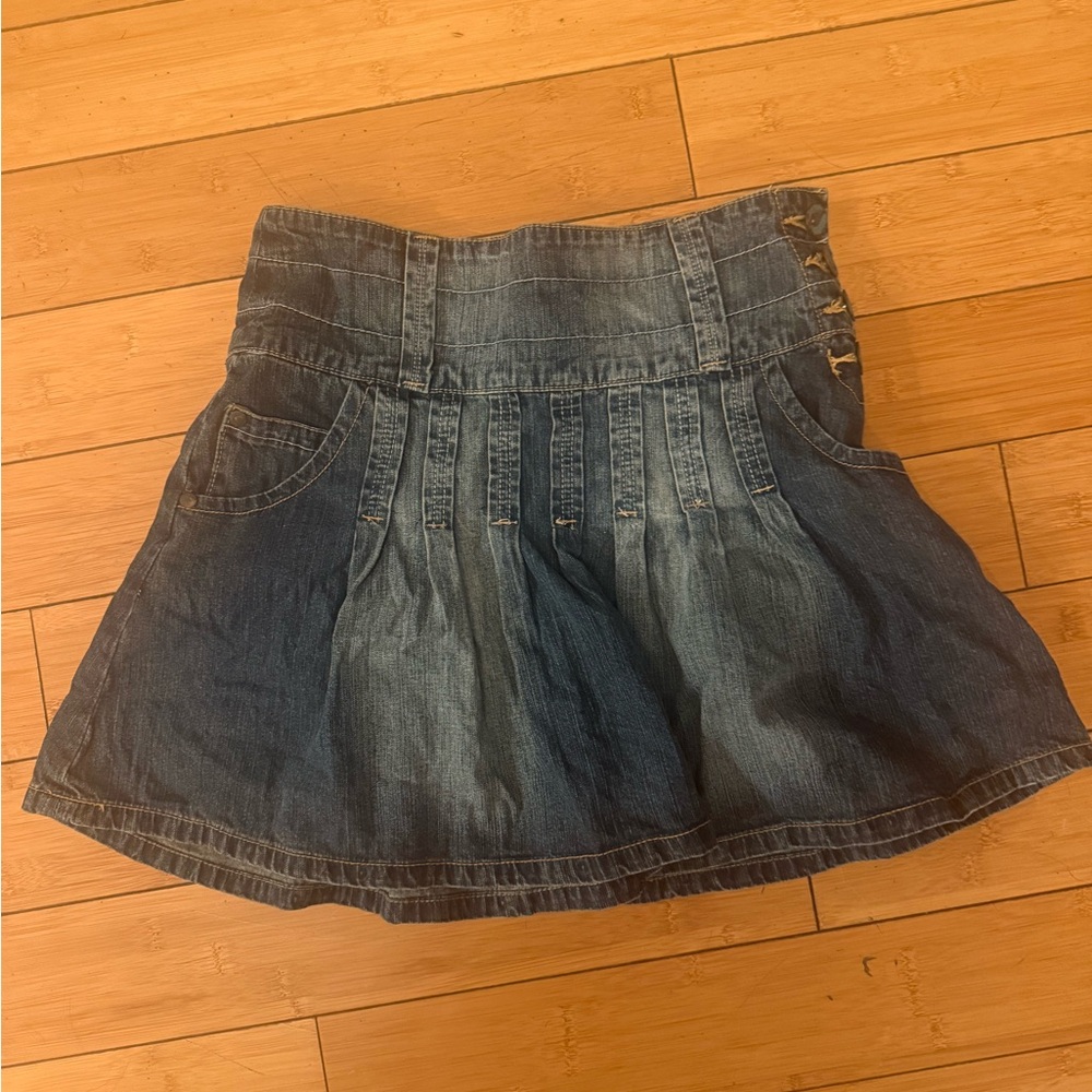 Y2K Denim Pleated Mini Skirt small